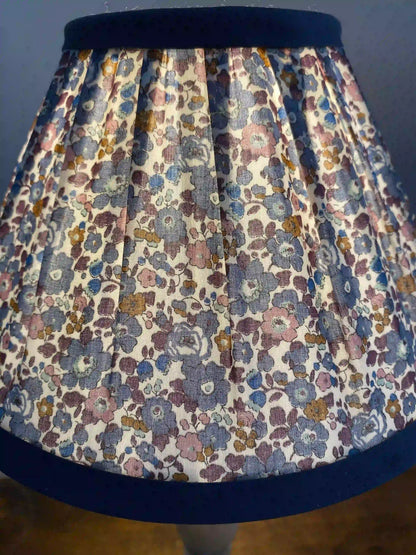 Abat-jour liberty bleu gris et rose