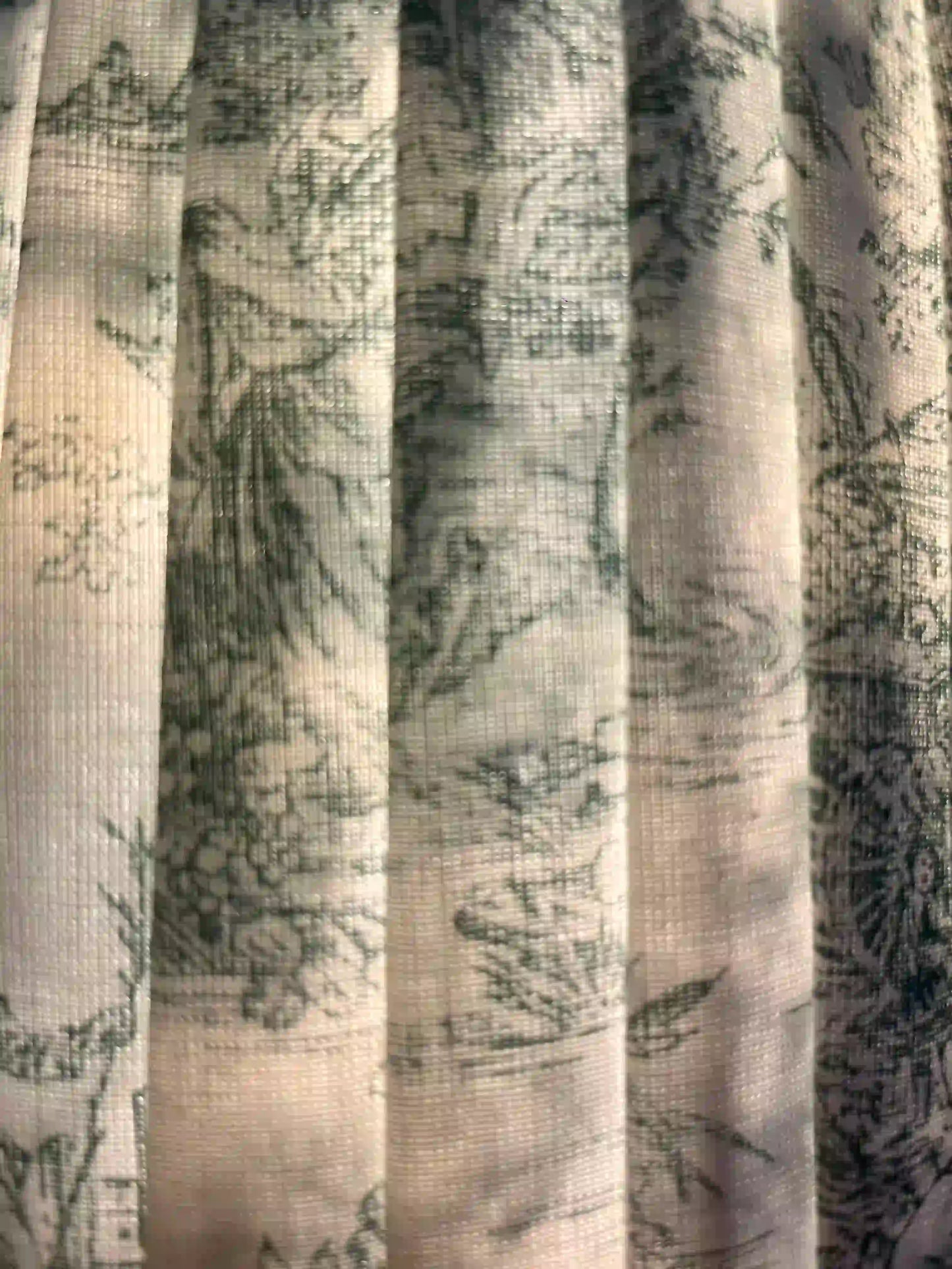 Abat-jour tambour Toile de Jouy verte - C’est pas Versailles ici !