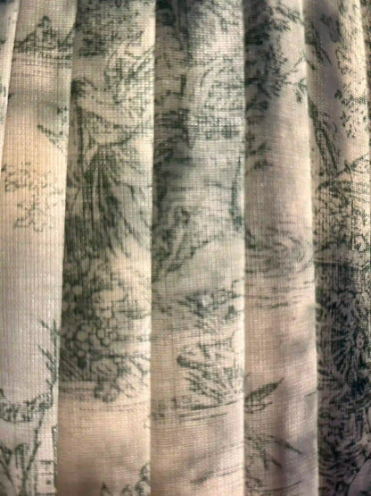 Abat-jour tambour Toile de Jouy verte - C’est pas Versailles ici !
