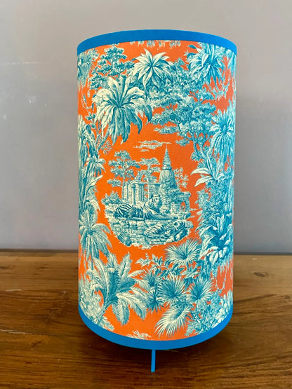 Lampe à poser Toile de Jouy orange – C’est pas Versailles ici !