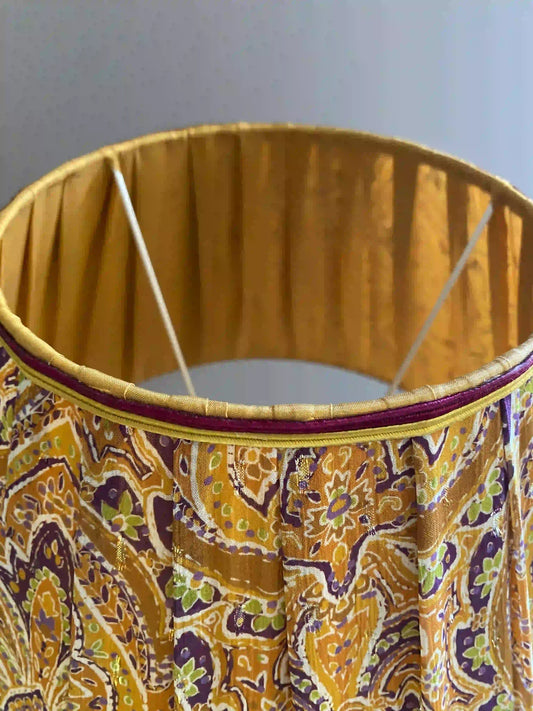 Abat-jour en cachemire moutarde