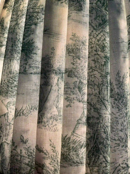 Abat-jour tambour Toile de Jouy verte - C’est pas Versailles ici !