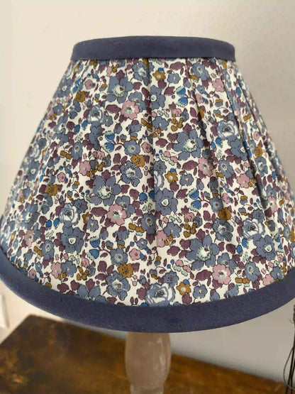 Abat-jour liberty bleu gris et rose