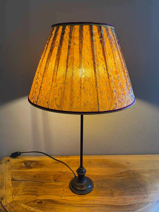 Abat-jour en cachemire moutarde