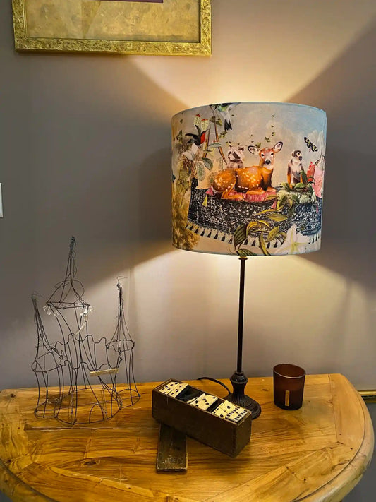 Abat-jour cylindrique « Monde onirique »