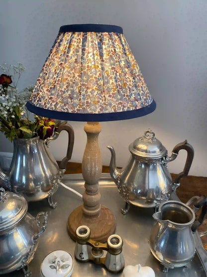 Abat-jour liberty bleu gris et rose