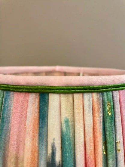 Abat-jour tambour plissé froncé pastel - C’est pas Versailles ici !